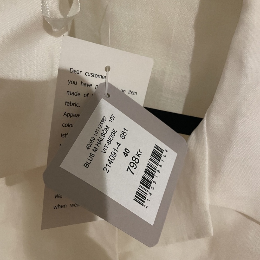 NWT 100% Linen Swedish Top, Brand "Kriss," US Size 10, Swedish size 40 - Picture 3 of 5